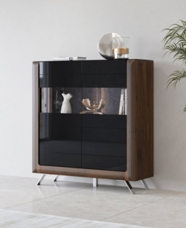 Leonique Highboard Kasai, Höhe 136,5 cm, 2 Türen mit Glaseinsatz