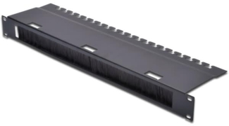 DIGITUS 1HE Kabelrangierpanel, Bürstenleiste, Schwarz