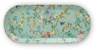 PiP Studio Servierplatte Jolie Flowers Blue Kuchenplatte rechteckig, Porzellan, (Platten), Cake Tray Rectangular Jolie Flowers Blue 33.3x15.5cm