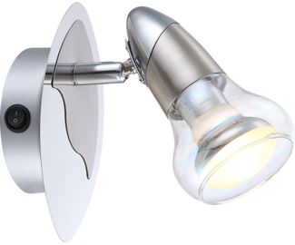 LED Wandleuchte, Glas, Schalter, Spot beweglich, H 14,8 cm