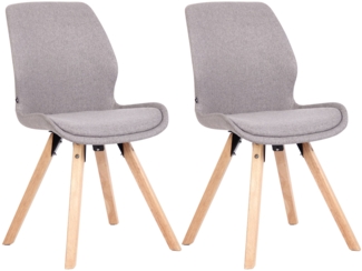 CLP 2er Set Stuhl Luna Kunststoff Stoff Samt Kunstleder,grau Stoff