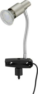 Briloner LED Klemmleuchte matt-nickel Leselampe Klemmlampe Bettlampe