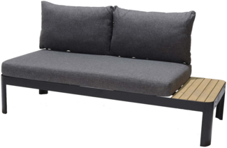 PORTALS 2-Sitzer Sofa, inkl. Olefin Sitz/Rücken Dunkelgrau Des. 8824 Alu Rahmen Batman Black