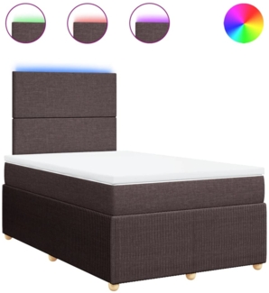 vidaXL Boxspringbett mit Matratze Dunkelbraun 120x190 cm Stoff 3294291