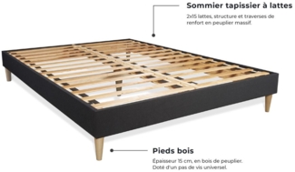 FLEXY Matratze 130x190 cm + Bettgestell mit Lattenrost, H4, Taschenfedern und Memory-Schaum, Höhe: 22 cm, H4, Blau