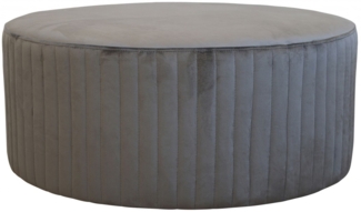 Hocker Sitzhocker Pouf Puff D 85cm Velour Farbe Grau Kohle Chic Antique 40025625