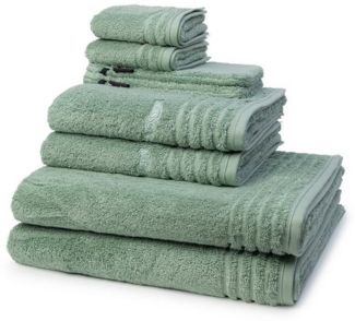 Vossen Vienna Style Supersoft 8 tlg. Frottier-Set - 2 X Handtuch (50 X 100cm), 2 X Duschtuch (67 X 140cm), 2 X Gästetuch (30 X 50cm), 2 X Waschhandschuh (16 X 22cm) - 620 g/m2 - Soft green