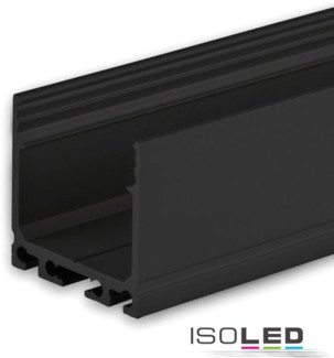 ISOLED LED Aufbauprofil SURF24 Aluminium schwarz eloxiert RAL 9005, 200cm
