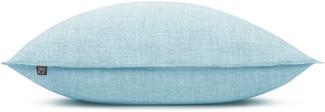 2 Stück Zo! Home Cotton Kissenbezüge 40x80 Topaz blue himmelsblau meliert uni