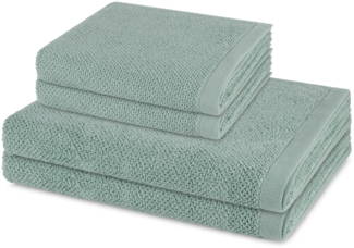 Möve Bliss 4 tlg. Frottier-Set - 2 X Handtuch (50 X 100cm), 2 X Duschtuch (67 X 140cm) - 500 - Reed green