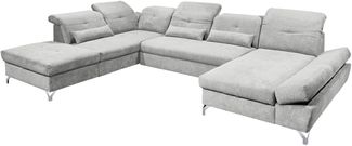 Wohnlandschaft >MELFI< Schlaffunktion, Stauraum, Bezug schlammfarbig - 350x73x245 (BxHxT)
