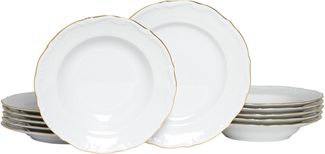 CreaTable Tafelservice Maria Theresia, Tafel-Service 12-tlg (12-tlg), 6 Personen, Porzellan, Traditionelle Porzellanform