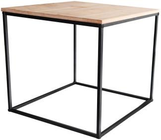 Beistelltisch Metalltisch Holz Kiefer Couchtisch Sofatisch Kaffeetisch 45x45 cm