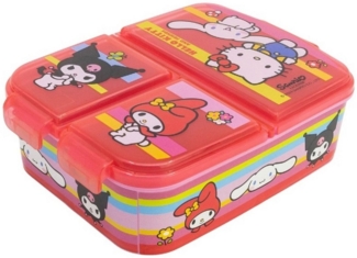 Stor Lunchbox Hello Kitty Kinder Brotdose – Lunchbox mit 3 Fächern & tollem Design, (Lebensmittelaufbewahrungsdose, 1x Deckel, 1x Dose), Brotdose