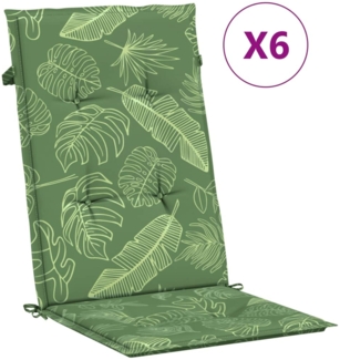 vidaXL Hochlehner-Auflagen 6 Stk. Blattmuster Stoff 361267