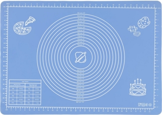 Maximex Backmatte Antihaft, Kunststoff, Papier, Silikon (Set, 3-tlg), Teigunterlage aus rutschfestem Silikon, mit Teigschaber und Rezeptheft