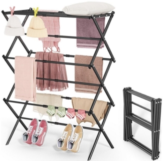 OSTWOLKE Wäscheständer Standtrockner klappbar & ausziehbar 6 Etagen mit 11 Stangen, Breite von 43- 75 cm