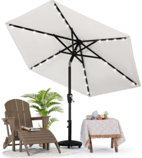 Sonnenschirm MasterCanopy Solar-LED Gartenschirm, Türkis 230cm