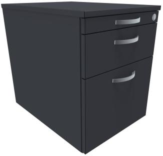Rollcontainer, Hängeregistratur und 1 Metall-Schubfach, 44x60cm, Graphit