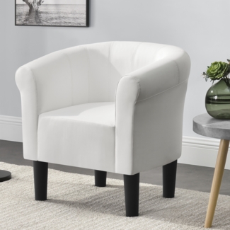 en. casa Cocktailsessel, Clubsessel in weiß, Kunstlederbezug