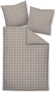 Janine Mako Satin Bettwäsche 2 teilig Bettbezug 155x200 cm Kopfkissenbezug 80x80 cm Modernclassic 39025-57 vulkan