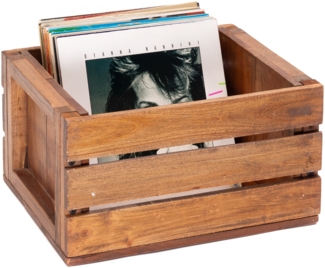 Schallplattenkiste Lennon Massivholz, für ca 60 LPs natur