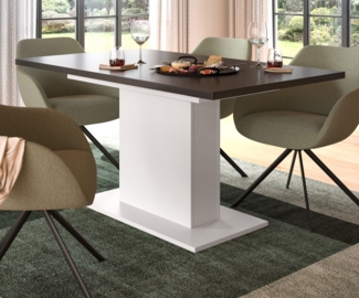 Esstisch Home-X in grau und weiß ausziehbar 150 - 190 cm