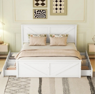 BlingBin Funktionsbett Stauraumbett Doppelbett (1 tlg), mit vier Schubladen,160×200