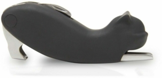 Winkee Flaschenöffner Meow Korkenzieher Katze Hebel Öffner Folienschneider (Edelstahl, Silikon, 1-tlg, soft-touch Oberfläche), weiß, schwarz, ca. 10 x 4 x 2,5 cm