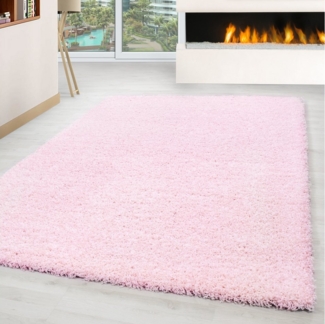 Carpettex Hochflor-Teppich Unicolor - Einfarbig, Rund, Höhe: 30 mm, Einfarbig Shaggy Teppich Wohnzimmer Langflor versch. farben und größen