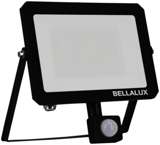 BELLALUX LED-Fluter, 50W, 4000K, 4500lm, neutralweiß, IP65, mit Bewegungsmelder, schwarz