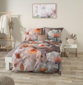 Kaeppel Bettwäsche Mother of Pearl, Mako-Satin, 2 teilig, Mit Blumen