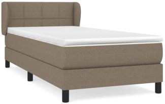 vidaXL Boxspringbett mit Matratze Taupe 80x200 cm Stoff 3126201