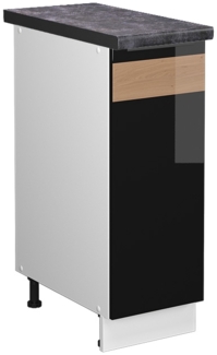 Apothekerschrank Fame-Line Schwarz Eiche hochglanz 30 cm , AP Anthrazit Vicco