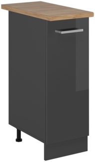 Apothekerschrank R-Line Anthrazit Hochglanz 30 cm , AP Eiche Vicco