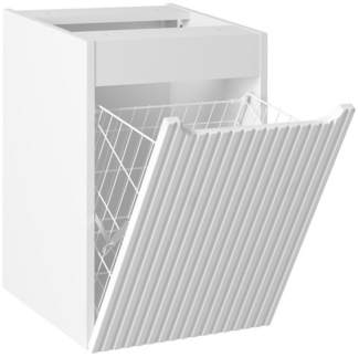 Unterschrank mit Wäschekorb, 40 cm, weiß, NEWPORT-56-WHITE