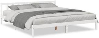 vidaXL Massivholzbett Extra Lang ohne Matratze Weiß 180x210 Kieferholz 852439