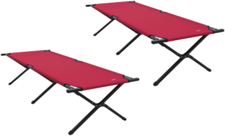 vidaXL Klappbare Sonnenliegen 2 Stück mit Tragetasche Rot 600D Oxford-Gewebe 42003194