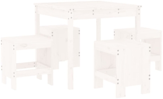 vidaXL 5-tlg. Garten-Essgruppe Weiß Massivholz Kiefer 3157710