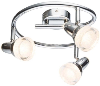 LED Deckenleuchte, Chrom, Glas, Kristalle, D 25 cm