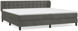Doppelbett, Polsterbett mit Matratze Samt Dunkelgrau 200x200 cm