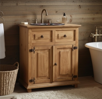 Original Mexico Waschtisch, Pinie Massivholz, Badmöbel, Landhausstil, mexikanisch