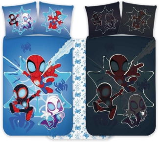 BrandMac Kinderbettwäsche Spidey Kinderbett Bettwäsche Set 100x135 cm + 40x60 cm 100% Baumwolle