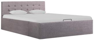 vidaXL Stauraumbett Hydraulisch Taupe Stoff 120×200 cm 285596