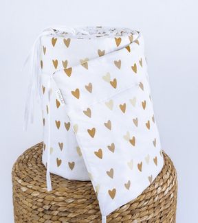 Loolay Bettnestchen 2026 TREND Muster Babybett BETTUMRANDUNG 420, 360, 210, 180 x 30cm, (Neugeborene Baby Erstausstattung PREMIUM Geschenk HASE, ROSE, IGEL, HERZ, Bärchen, Babybett Umrandung Kopfschutz Nestchen Babynest für Mädchen und Junge), 100% Eur...