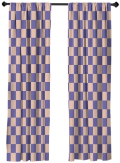 Abakuhaus Gardine Vorhang für Wohnzimmer Schlafzimmer Dekor, Microfaser, Checkers Spiel Rautenmuster im Monochromen Stil