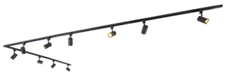 Qazqa Schienensystem-Sets Jeana, 476 cm, (1-tlg), GU10, Schwarz, Modern, Aluminium, Deckenstrahler 10-flammig