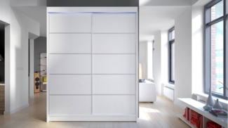 Kleiderschrank Metropolis IV, mit RGB LED Beleuchtung, Farbe: Weiß