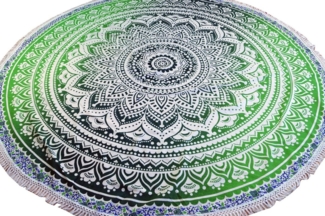Guru-Shop Tagesdecke Rundes indisches Mandala Tuch, Boho Tagesdecke,..