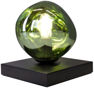 Kleine LED Tischleuchte mit ausgefallener Glaskugel Grün, Höhe 17,5cm